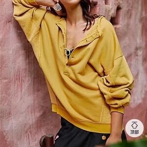 Free People Golden Off-the-Shoulder Sweater